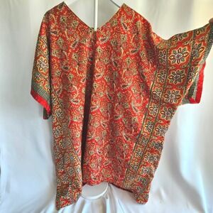 Vintage Naqui New York Red Paisley Tunic Pants Set Bohemian Whimsigoth 1X 18/20W